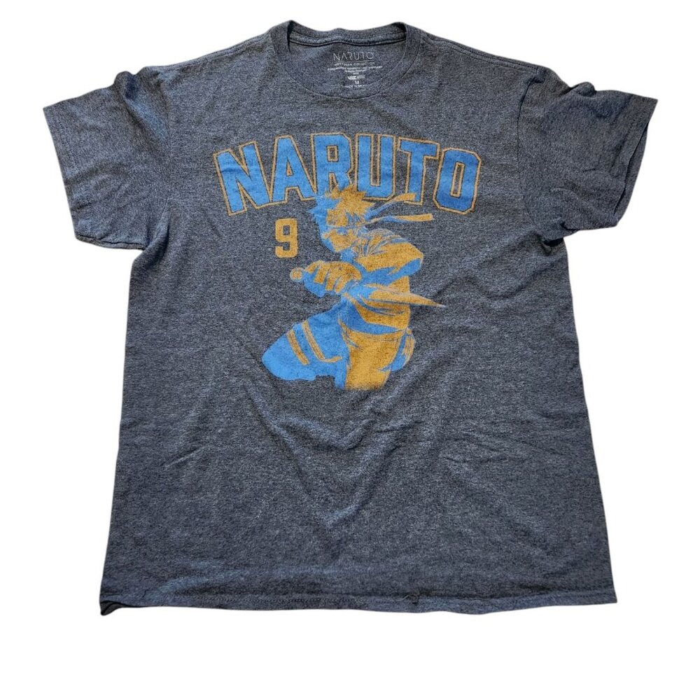 Vintage 2002 Naruto T-Shirt Shippuden Collection Gray Short‎ Sleeve Anime Medium